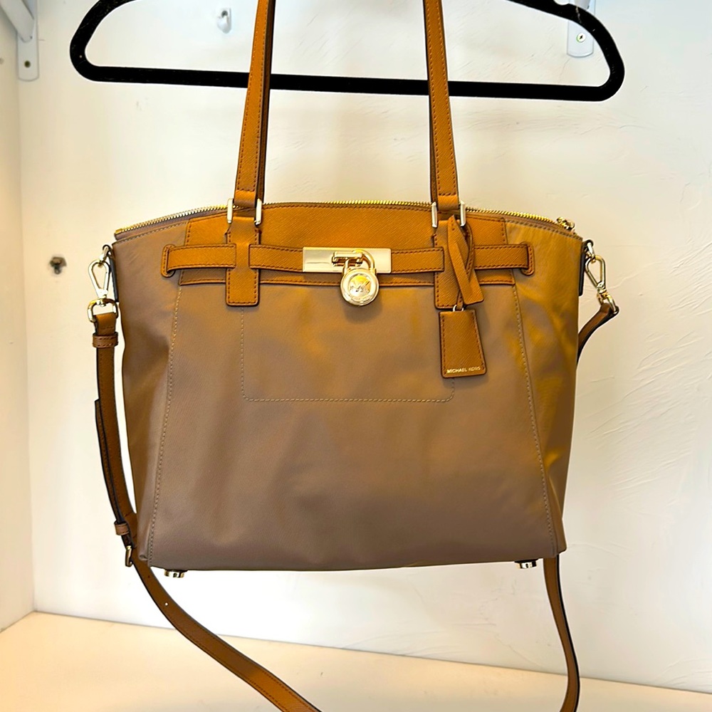 NWT Michael Kors Hamilton nylon satchel - Acorn color